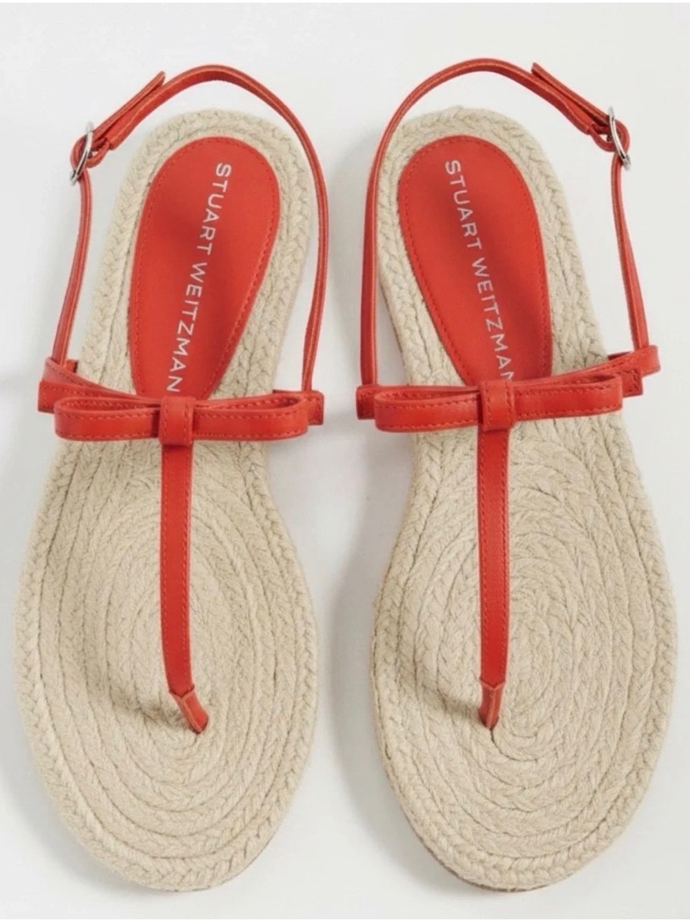 Stuart Weitzman Coral Bow Thong Espadrille Sandals - Picture 2 of 9